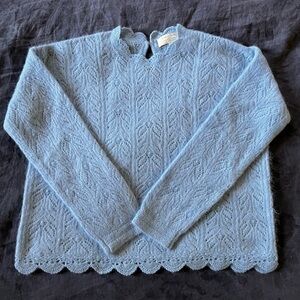 Sezane LOUISON JUMPER in Polar Blue Wool Blend Sweater Medium